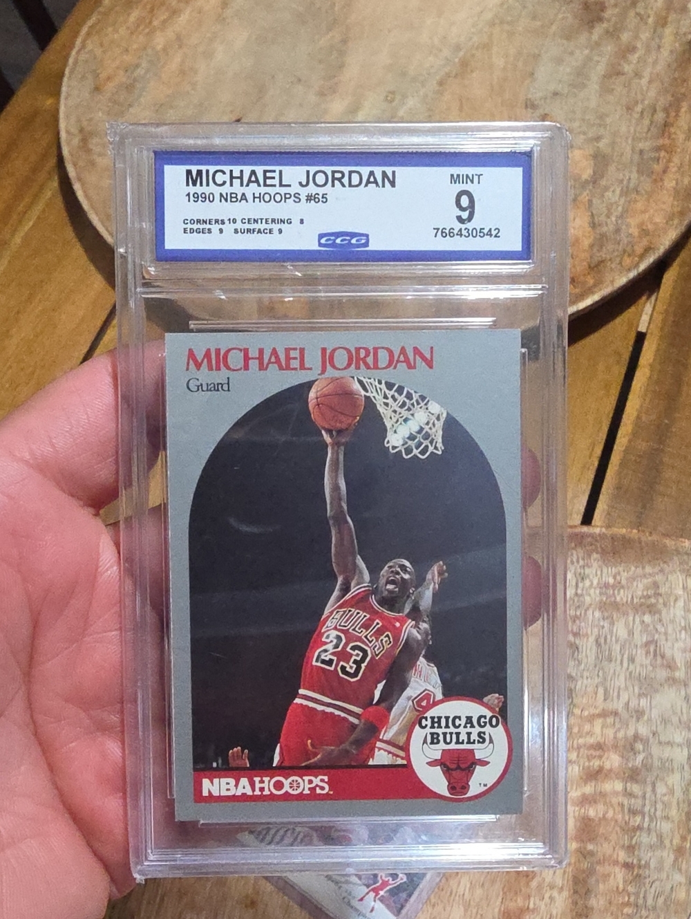 Michael Jordan 1990 NBA Hoops #65 Graded Basketball Card - Red/Black